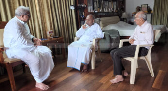 ಮಾಜಿ ಪ್ರಧಾನಿ ಎಚ್ ಡಿ ದೇವೇಗೌಡ ಭೇಟಿ ಮಾಡಿದ ಡಾ ಹೆಗ್ಗಡೆ