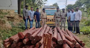 ರಕ್ತಚಂದನದ ದಿಮ್ಮಿಗಳನ್ನು ಸಾಗಾಟ ಮಾಡುತ್ತಿದ್ದ ಆರೋಪಿಗಳ ಬಂಧನ