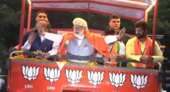 ಮೈಸೂರಿನಲ್ಲಿ ಮೋದಿ ಮೇನಿಯಾ – 4 ಕಿ.ಮೀ. ಭರ್ಜರಿ ರೋಡ್‍ ಶೋ : ತುಂಬಿದ ಜನಸಾಗರ