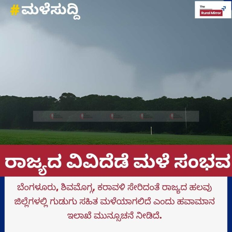 ಬೆಂಗಳೂರು ಸೇರಿದಂತೆ ರಾಜ್ಯದ ವಿವಿಧೆಡೆ ಮಳೆ ಸಂಭವ | ಹವಾಮಾನ ಇಲಾಖೆ ಮುನ್ಸೂಚನೆ
