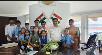 ಸರಕಾರಿ ಶಾಲೆಯಲ್ಲಿ ಬೆಳೆಸಿದ ತರಕಾರಿ ಜಿಲ್ಲಾಧಿಕಾರಿಗೆ ಕೊಡುಗೆ